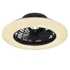 Black modern ceiling fan plastic, Joni, 40W, warm to cold white adjustable LED, with remote control