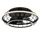 Black industrial ceiling fan metal, Jorne, 30W, warm to cold white adjustable LED, with remote control