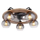 Rustic ceiling fan wood, Jouke, with remote control