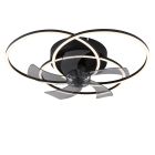 Black design ceiling fan aluminium, Kamiel, 40W, warm to cold white adjustable LED, with remote control