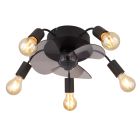 Black modern ceiling fan metal, Kiet, with remote control