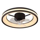 Black modern ceiling fan plastic, Klaaske, 30W, warm to cold white adjustable LED, with remote control