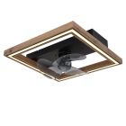 Brown modern ceiling fan plastic, Lamyea, 24W, warm to cold white adjustable LED, with remote control