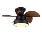 Nickel design ceiling fan metal, Mahmut, 22W, white switch LED, with remote control