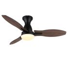 Brown rustic ceiling fan metal, Majda, 22W, white switch LED, with remote control