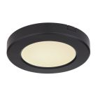 Black flush ceiling light plastic, Cage, 6W, adjustable light colour LED