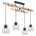Black industrial pendant light wood, Masoud
