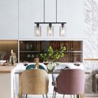 Black pendant light smoke glass, Hamed