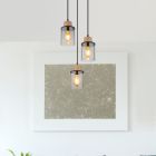 Black pendant light smoke glass, Resa