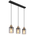 Black pendant light smoke glass, Resa