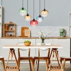 Multicoloured design pendant light glass, Sudenaz