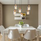 Black pendant light smoke glass, Abelon