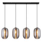 Black pendant light smoke glass, Arina