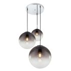 Chrome design pendant light glass, Novia