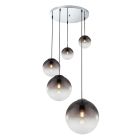 Chrome design pendant light glass, Novia