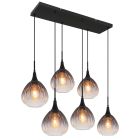 Black pendant light smoke glass, Olof