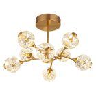 Golden design ceiling light crystal, Viresh, 68W, 3000K LED