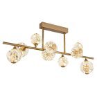 Golden design ceiling light crystal, Viresh, 73,8W, 3000K LED