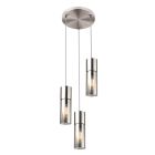 Nickel design pendant light glass, Xena