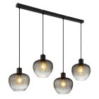 Black pendant light smoke glass, Tilda
