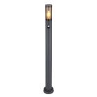 Black modern outdoor floor lamp with motion sensor stainless steel, Ishara, IP44