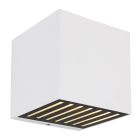 White modern up down wall light aluminium, Moesha, 6W, 3000K LED, IP54