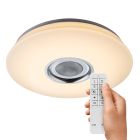 White flush ceiling light plastic, Adali, 18W, RGBW LED, with remote control