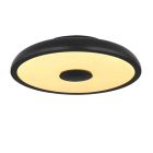 Black modern flush ceiling light plastic, Musica, 18W, adjustable light colour LED, IP44, with remote control