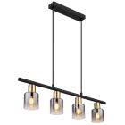 Black pendant light smoke glass, Hasret