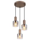 Brown pendant light smoke glass, Warren
