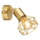 Golden industrial wall spotlight metal, Oebele