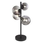 Black design table lamp glass, Melinda, with switch
