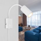 White design plug in wall light metal, Roelof, with switch