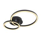 Black modern flush ceiling light metal, Palica, 18W, 3000K LED