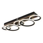 Black design ceiling light metal, Benedicte, 34W, white switch LED