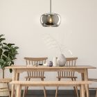 Design dining table hanging lamp grey, Vidro