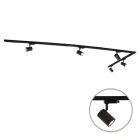3M black 1 phase track lighting system with a corner + 5 Elena track spots