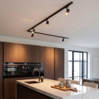 3M black 1 phase track lighting system with a corner + 5 Elena track spots