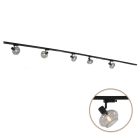 3M black 1 phase track lighting system + 5 Skip track spots