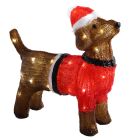 Acrylic Christmas dog, LED - 38 cm
