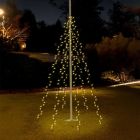 Flagpole lighting for outdoors, 120 LEDs, 6 strands of 2m