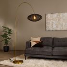 Black floor lamp modern, Corina, with switch