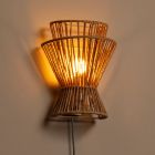 Rattan wall light brown, Tasman, with switch