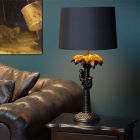 Black table lamp retro, Extravaganza Coconut, with switch