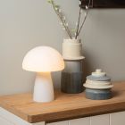 White table lamp modern, Fungo, with switch