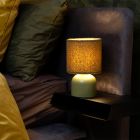 Green table lamp vintage, Woolly, with switch