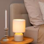 Beige table lamp vintage, Woolly, with switch