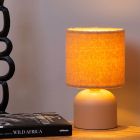 Yellow table lamp vintage, Woolly, with switch