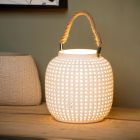 Ceramic table lamp white, Safiya, with switch