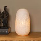 Ceramic table lamp white, Flores, with switch